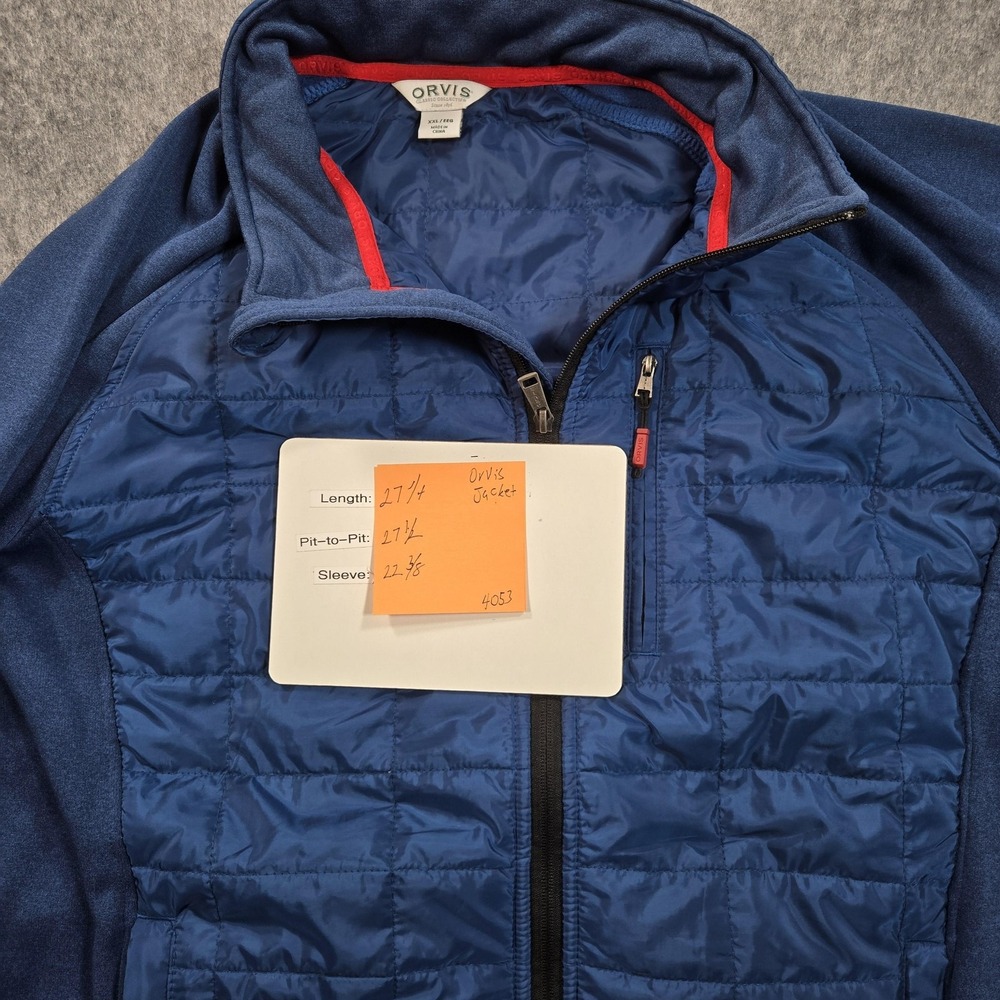 Orvis Jacket Mens 2XL Blue‎ Quilted Fleece Full Zip Insulated Casual Outdoor - Picture 10 of 10
